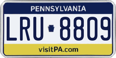 PA license plate LRU8809