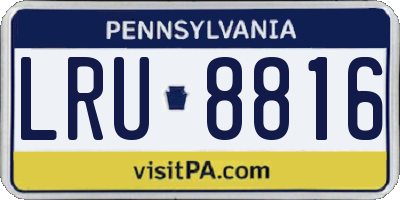 PA license plate LRU8816