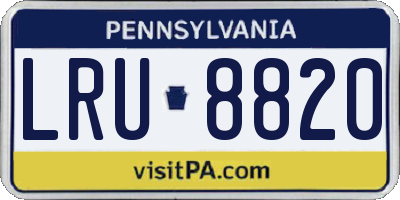 PA license plate LRU8820