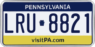 PA license plate LRU8821