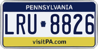 PA license plate LRU8826