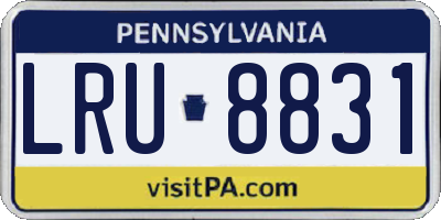 PA license plate LRU8831