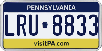 PA license plate LRU8833