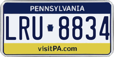 PA license plate LRU8834