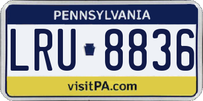 PA license plate LRU8836