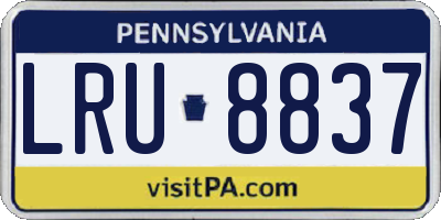 PA license plate LRU8837