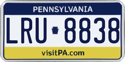 PA license plate LRU8838