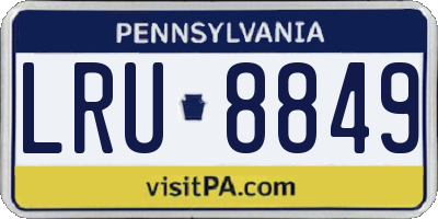 PA license plate LRU8849