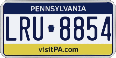 PA license plate LRU8854