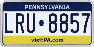PA license plate LRU8857
