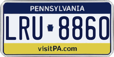 PA license plate LRU8860