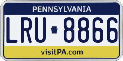 PA license plate LRU8866