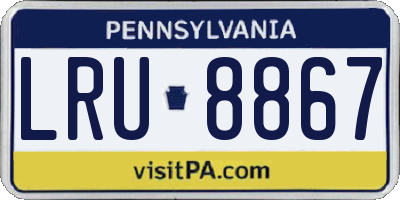 PA license plate LRU8867