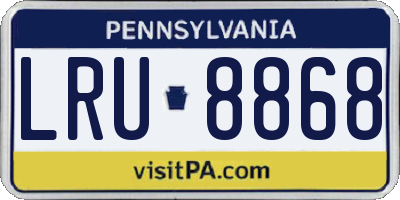 PA license plate LRU8868