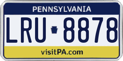 PA license plate LRU8878