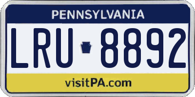 PA license plate LRU8892