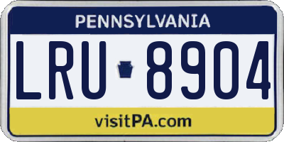 PA license plate LRU8904