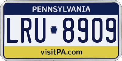 PA license plate LRU8909