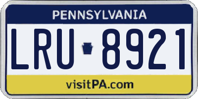 PA license plate LRU8921