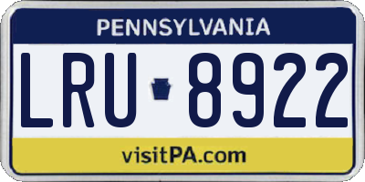 PA license plate LRU8922