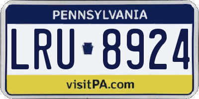 PA license plate LRU8924