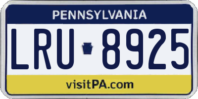 PA license plate LRU8925