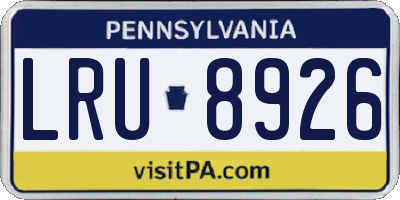 PA license plate LRU8926