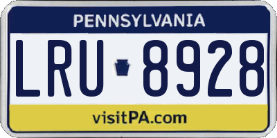 PA license plate LRU8928