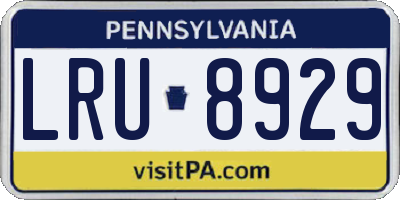 PA license plate LRU8929