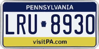 PA license plate LRU8930