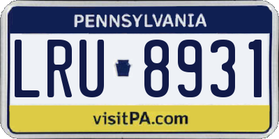 PA license plate LRU8931