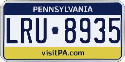PA license plate LRU8935