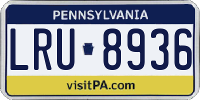 PA license plate LRU8936