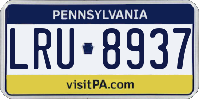 PA license plate LRU8937