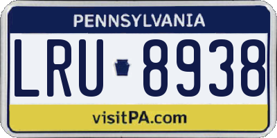 PA license plate LRU8938