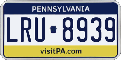 PA license plate LRU8939