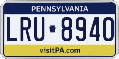 PA license plate LRU8940