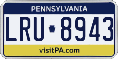 PA license plate LRU8943