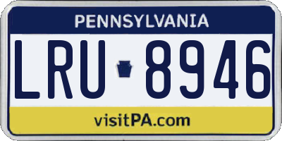 PA license plate LRU8946
