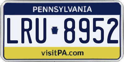 PA license plate LRU8952