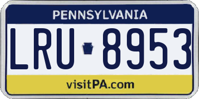 PA license plate LRU8953