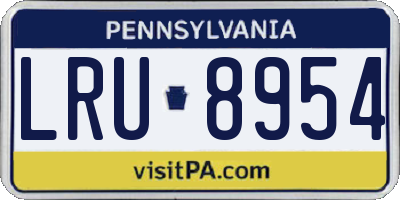 PA license plate LRU8954