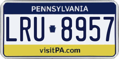 PA license plate LRU8957