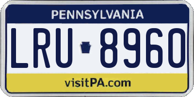 PA license plate LRU8960