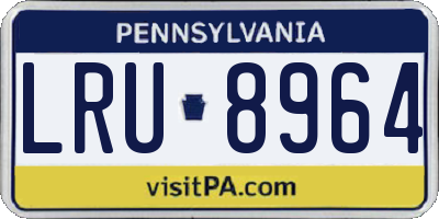 PA license plate LRU8964