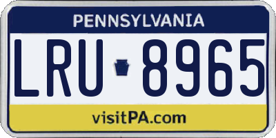 PA license plate LRU8965