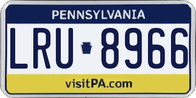 PA license plate LRU8966
