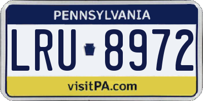 PA license plate LRU8972