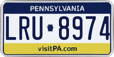 PA license plate LRU8974