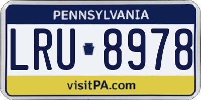 PA license plate LRU8978